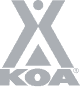KOA (Kampgrounds of America) logo. Website development by UncommonJoe