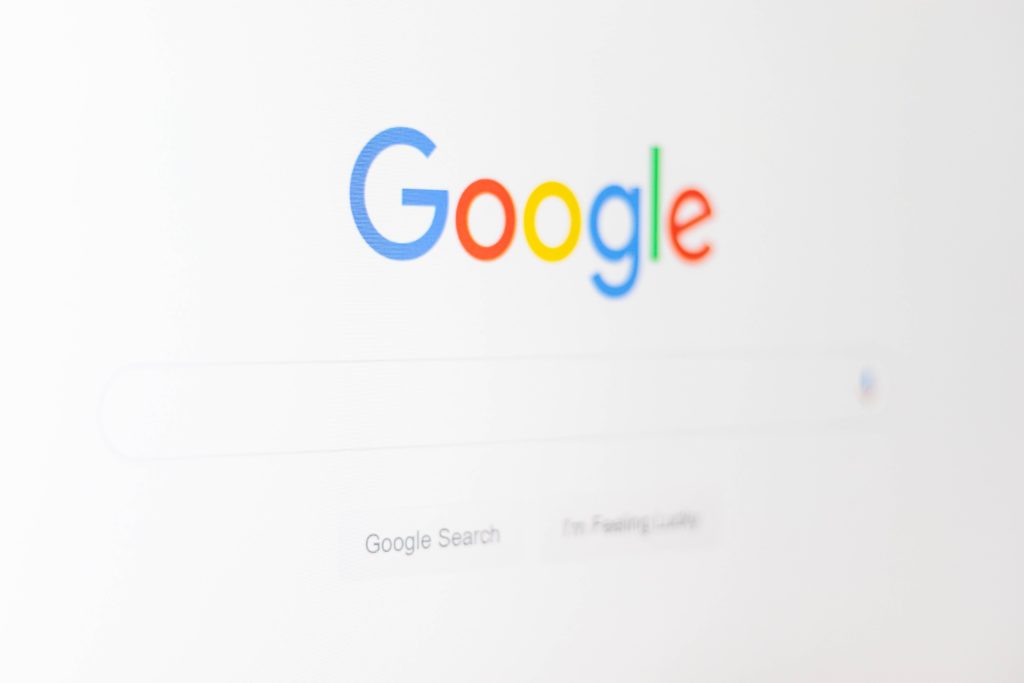 Google logo. Learn how to improve your website seo